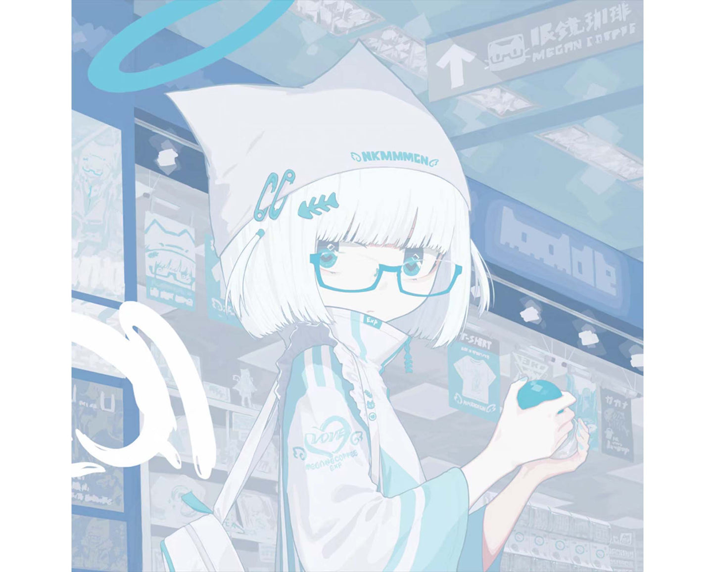 Aqua Angel Glasses Neko Deskmat