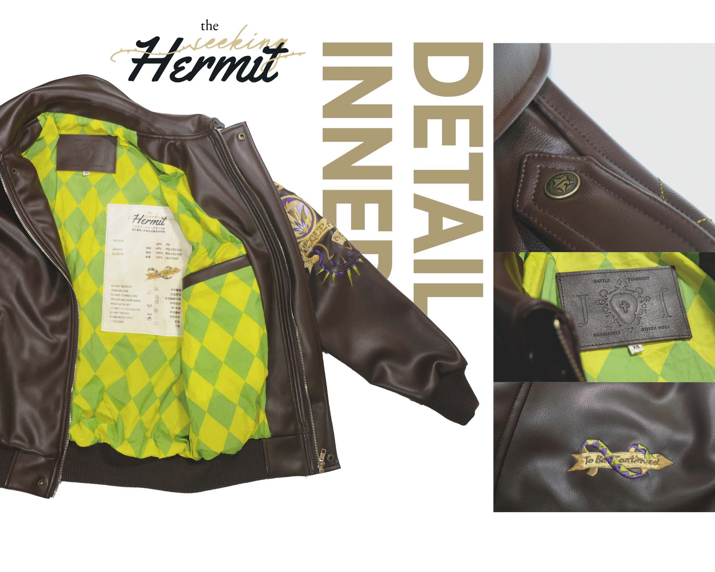 【YaCreate x Rei】"Seeking Hermit" Faux Leather Jacket