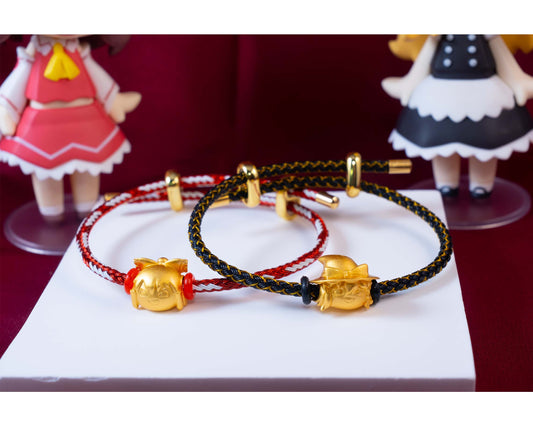 Reimu and Marisa Gold-Plated Yukkuri Bracelet