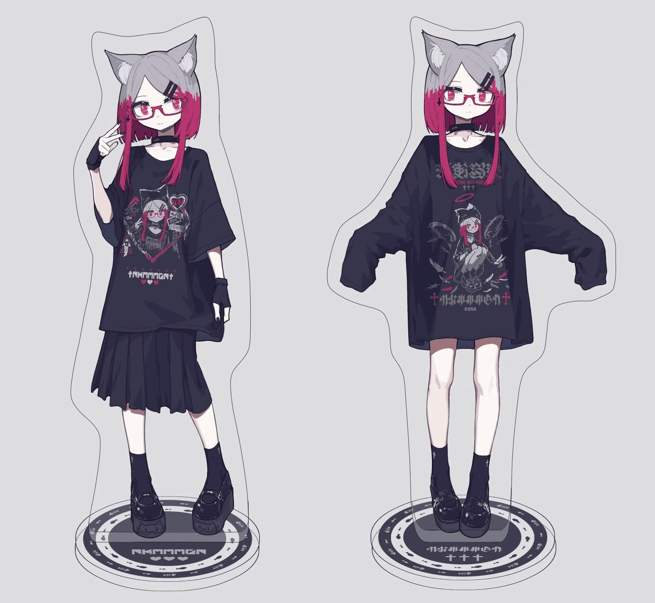 Really Big Kawaii Glasses Neko Acrylic Standee