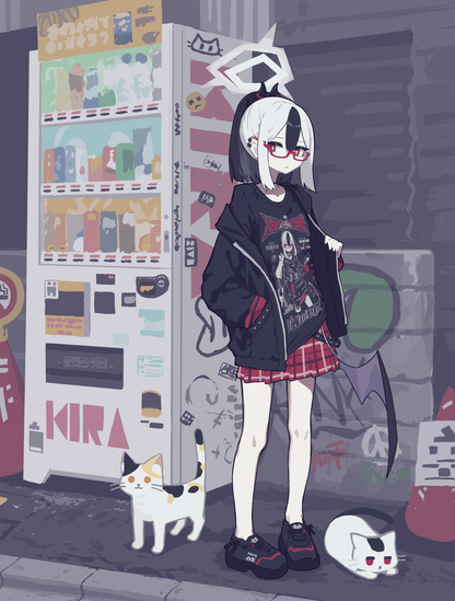 Blue Archive Cat Glasses Onikata Kayoko T-Shirt