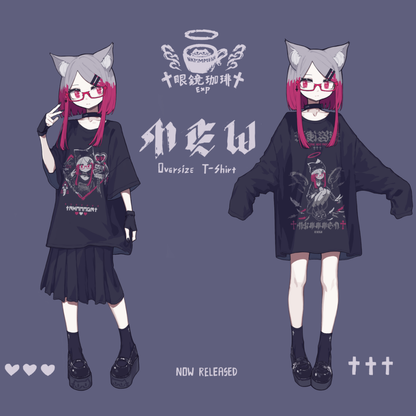 Really Big Kawaii Glasses Neko Tee