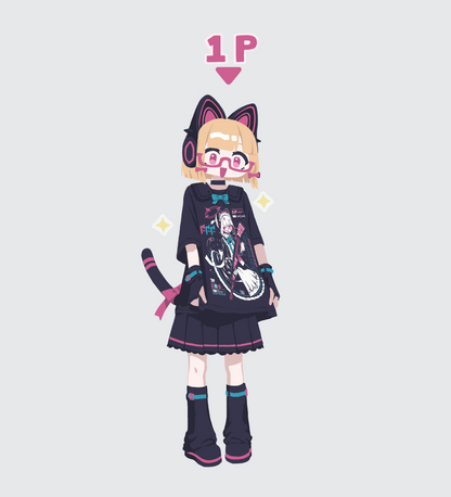 Blue Archive Momoi & Midori - Glasses Maid Catgirls T-Shirt