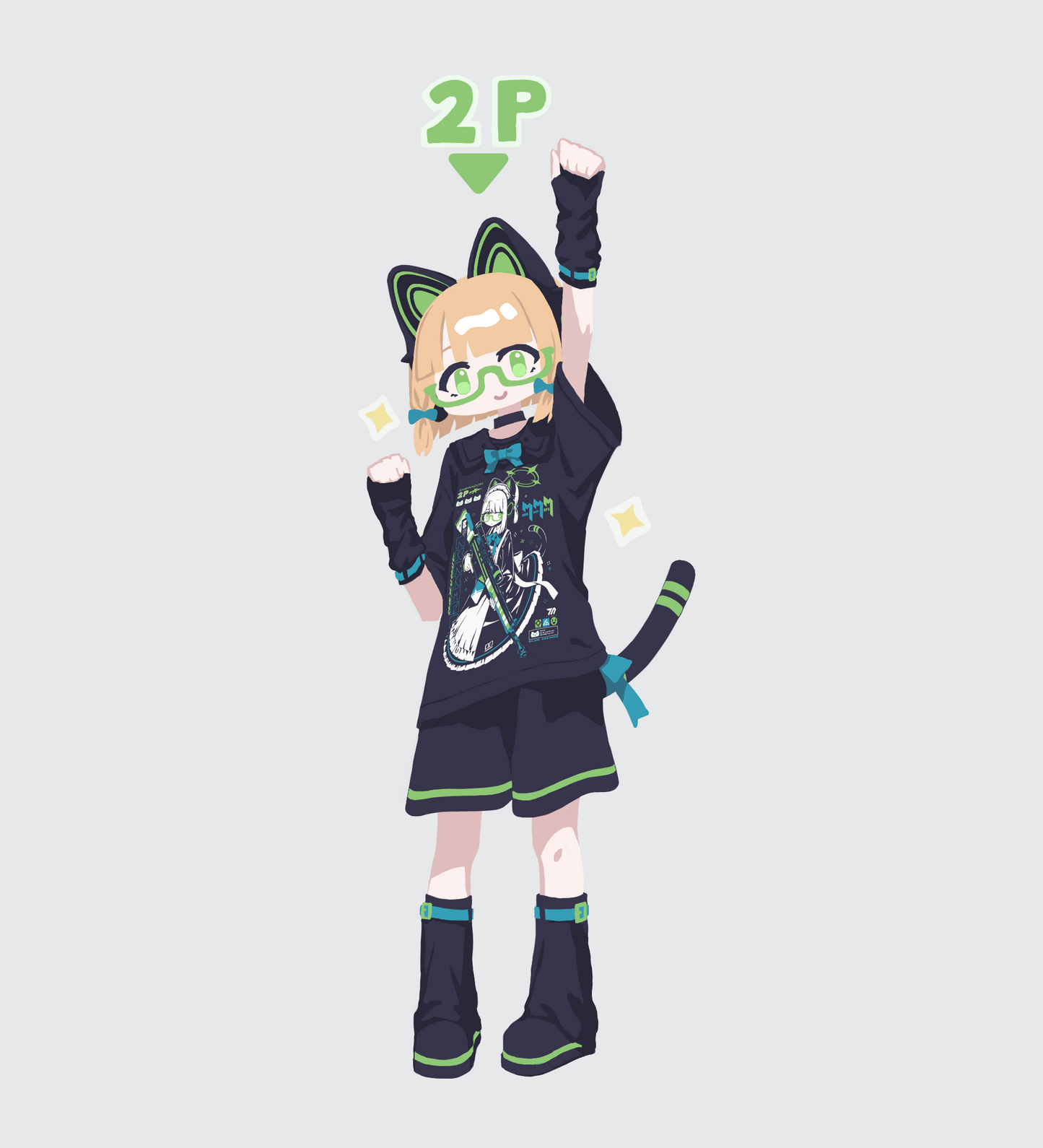 Blue Archive Momoi & Midori - Glasses Maid Catgirls T-Shirt
