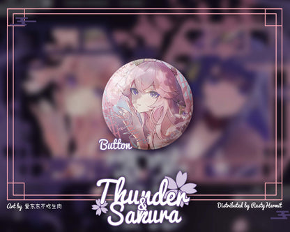 Genshin Impact *Thunder & Sakura* Series Button/Shikishi Board